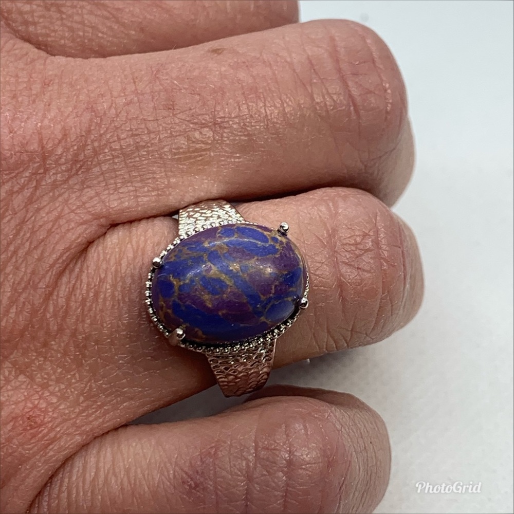 Mojave Purple Turquoise Ring Platinum Bond Brass - Picture 6 of 9